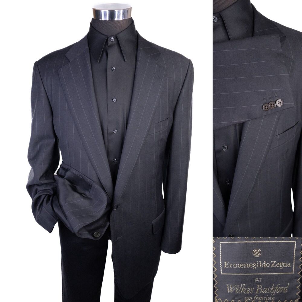 Ermenegildo Zegna TROFEO Blazer Jacket 42L Striped Wool Sport Coat 2-Button VTG